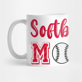 Softball Mom Red Pattern Mug